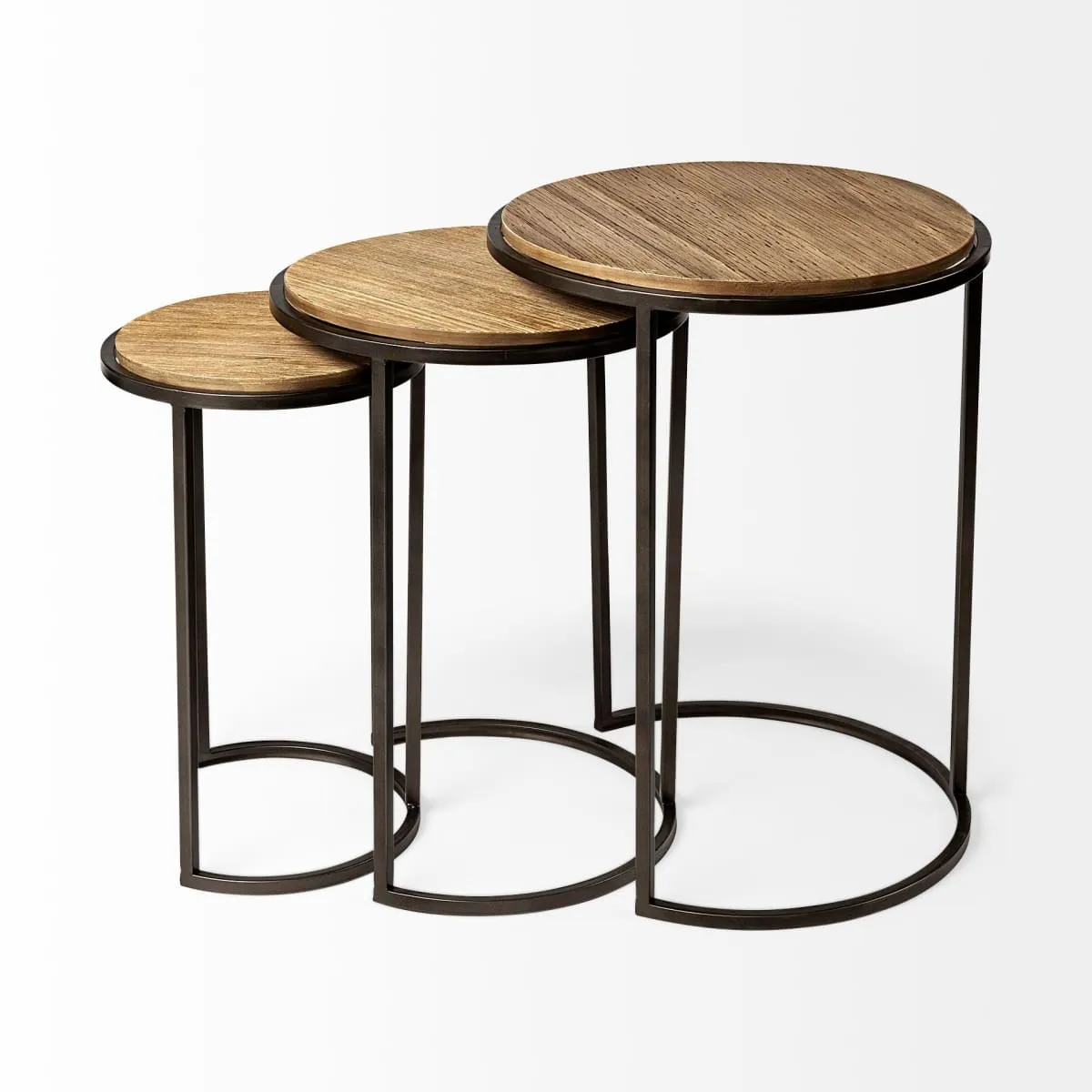 Glover Accent Table Brown Wood | Black Metal