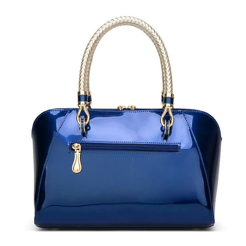 Gorgeous Zeta Royal Blue Patent Leather Handbag