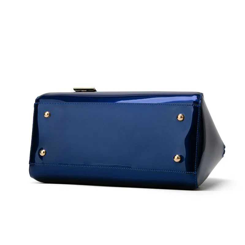 Gorgeous Zeta Royal Blue Patent Leather Handbag