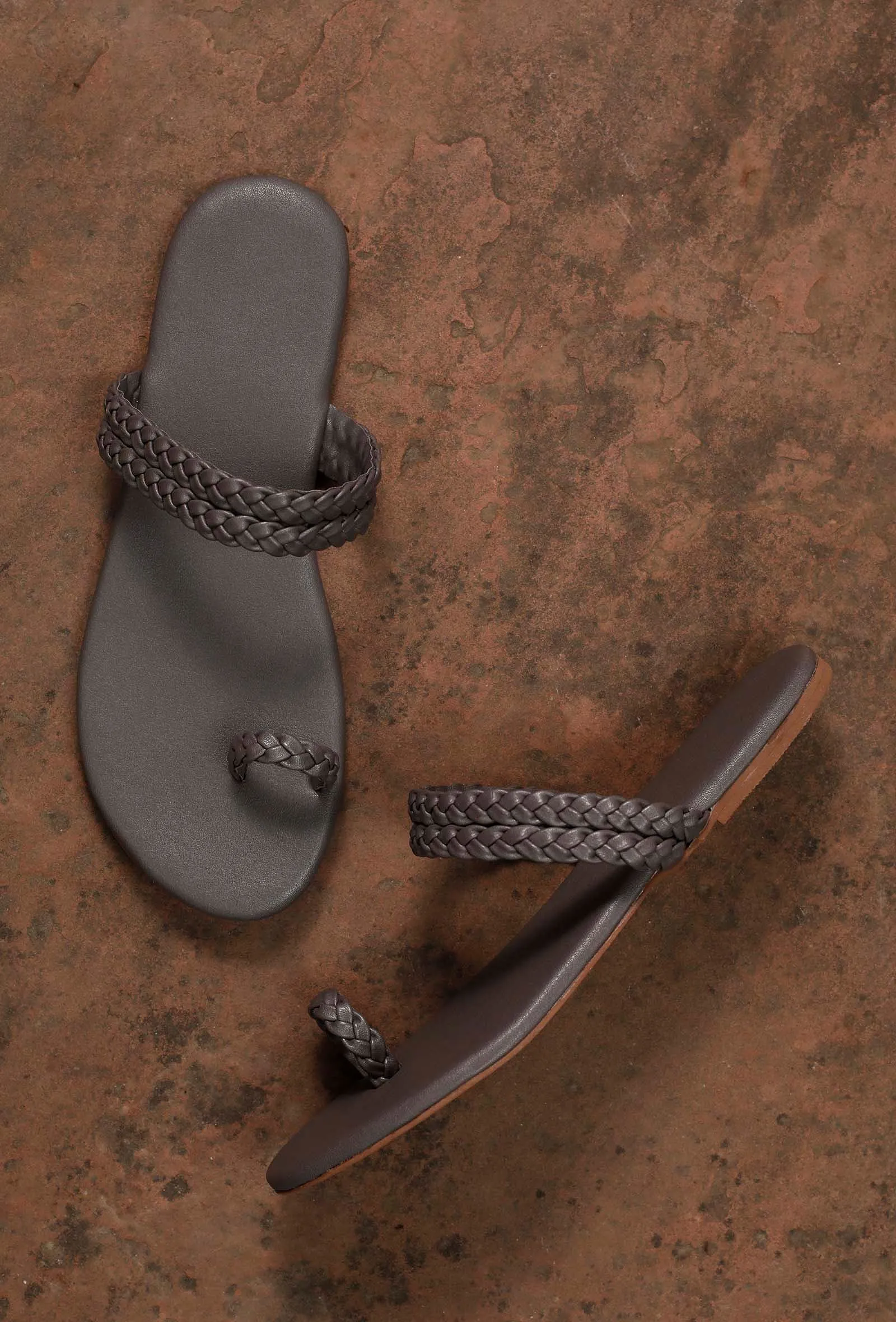 Grey Knotted Cruelty Free Leather Sandals