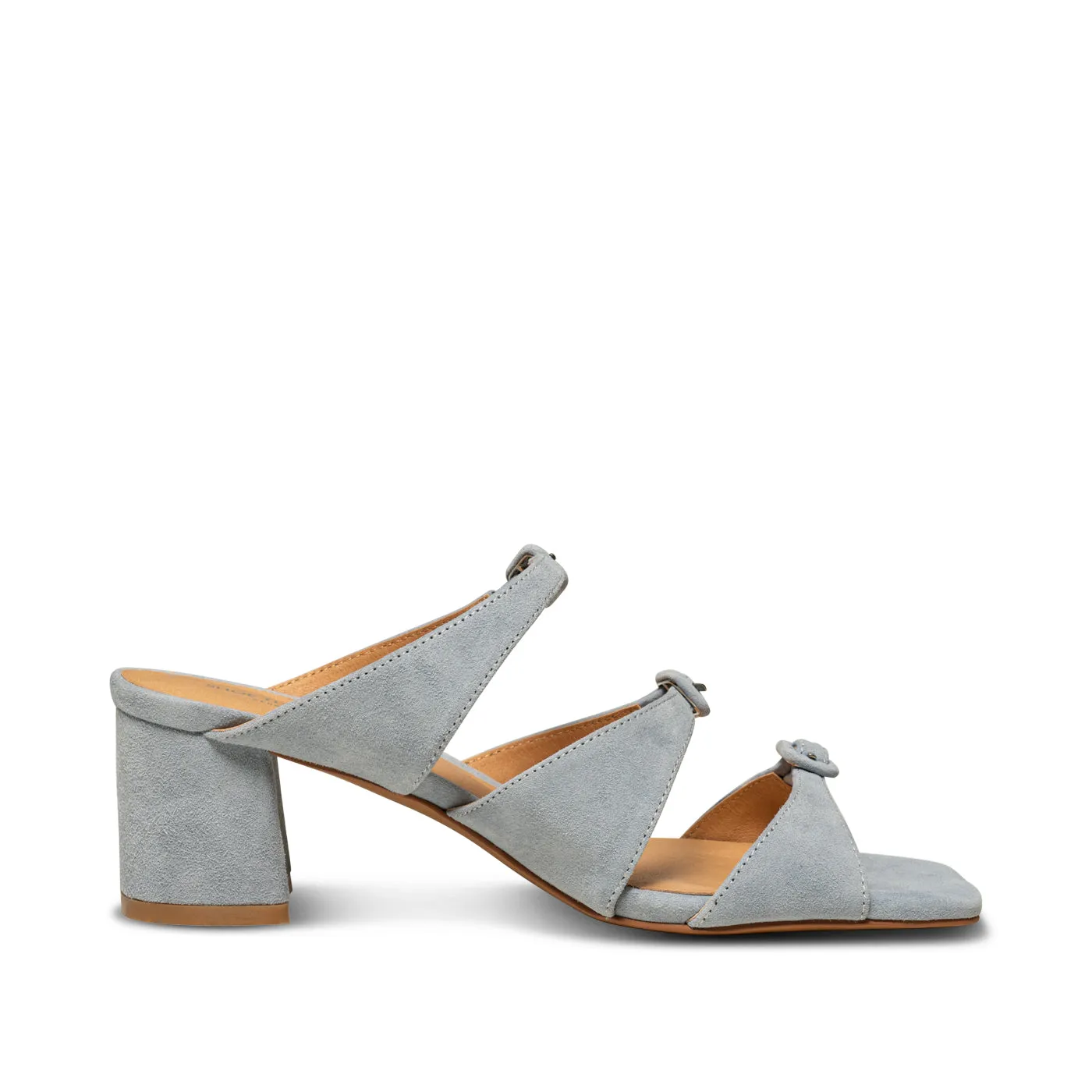 Hanna buckle mule suede - BABY BLUE