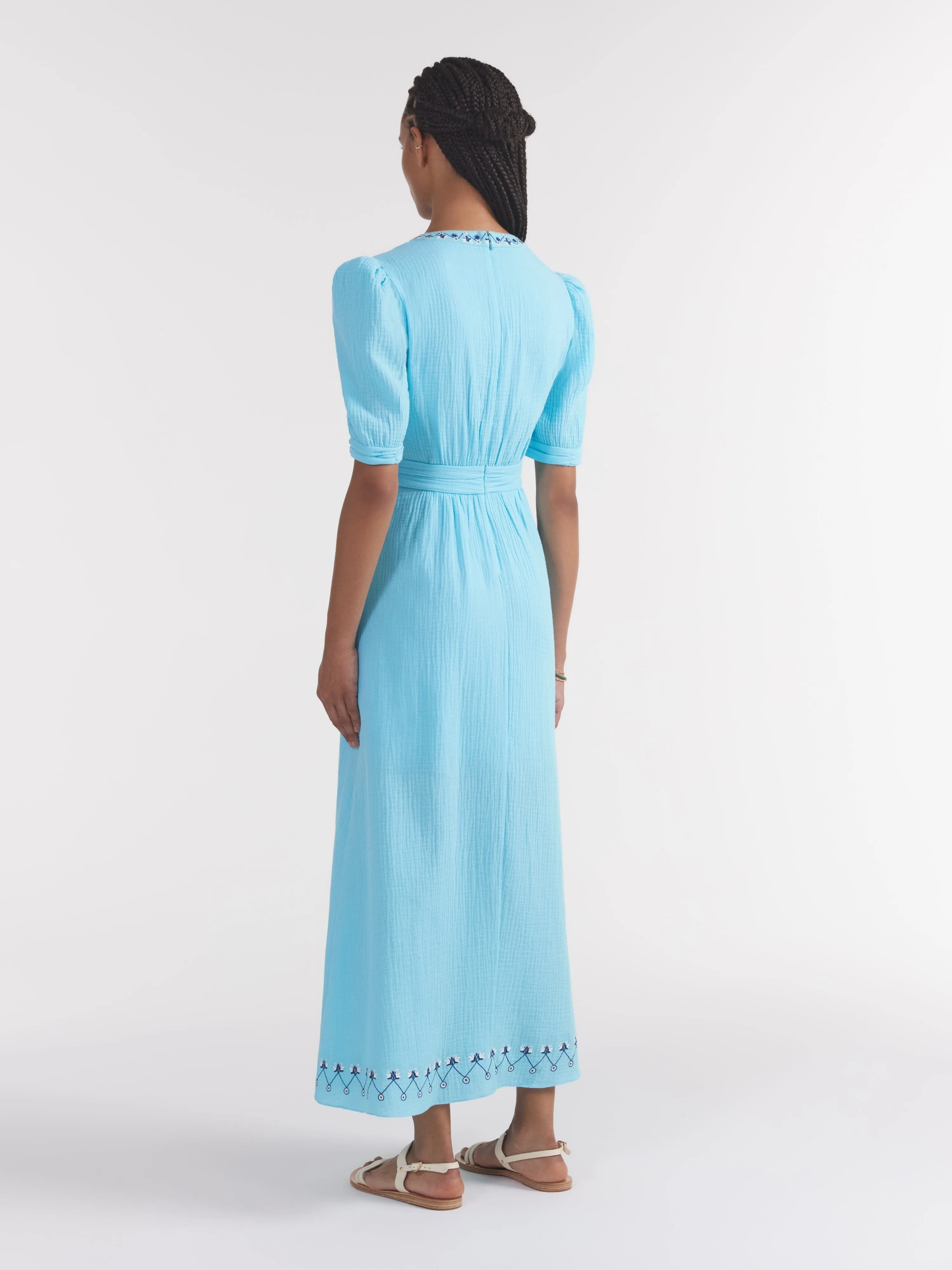 Jamie Tie B Dress in Cloud Blue