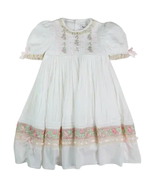 JannyBB Hand Embroidered Heirloom Pink Dress