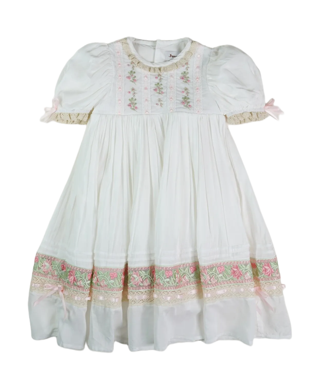 JannyBB Hand Embroidered Heirloom Pink Dress