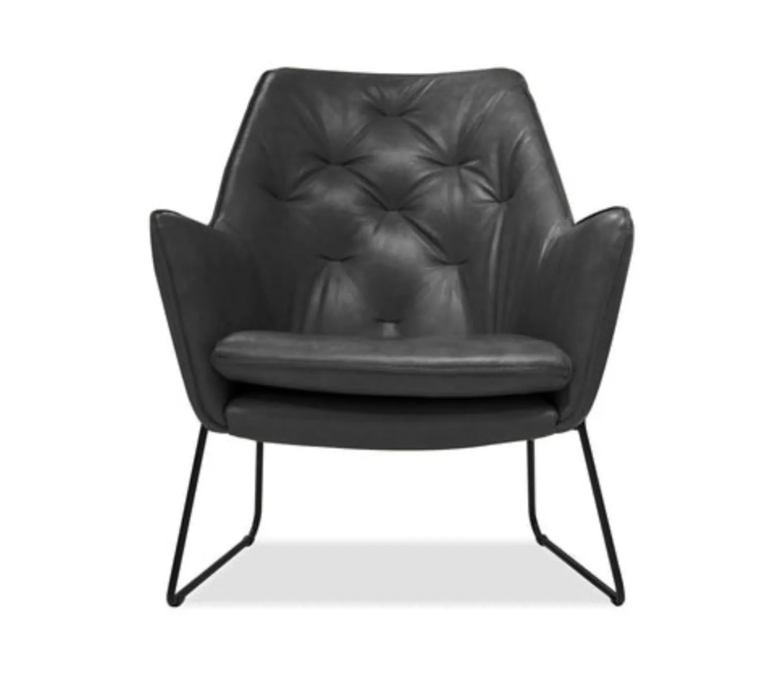 Jasmine Accent Chair - Antique Black Leather