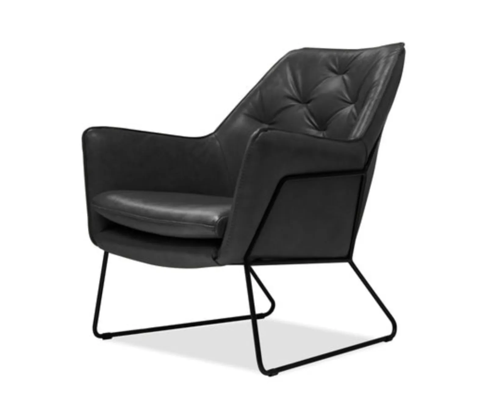 Jasmine Accent Chair - Antique Black Leather