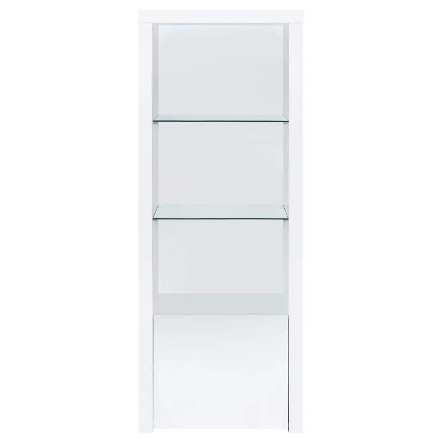 Jude - 3-Shelf Engineered Wood Media Tower - High Gloss White