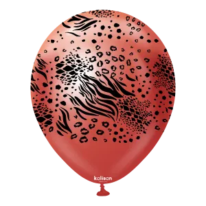 Kalisan 12" Mutant Printed Mirror Red  Latex Balloon, 25 pieces