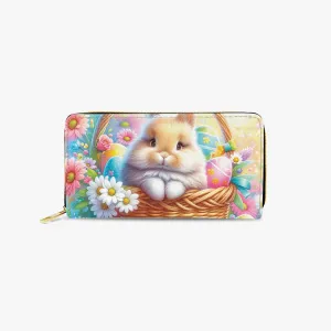 Long Type Zipper Purse, Easter, Rabbit, awd-621