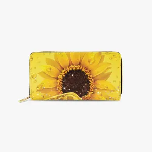 Long Type Zipper Purse, Sunflower, awd-1354