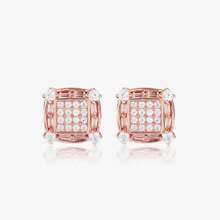 Lustrous Rose Gold CZ Stud