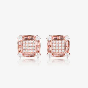 Lustrous Rose Gold CZ Stud