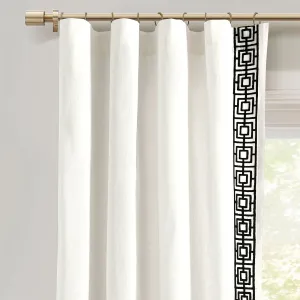 Luxury Modern Square Embroidery Border Window Curtain Panel