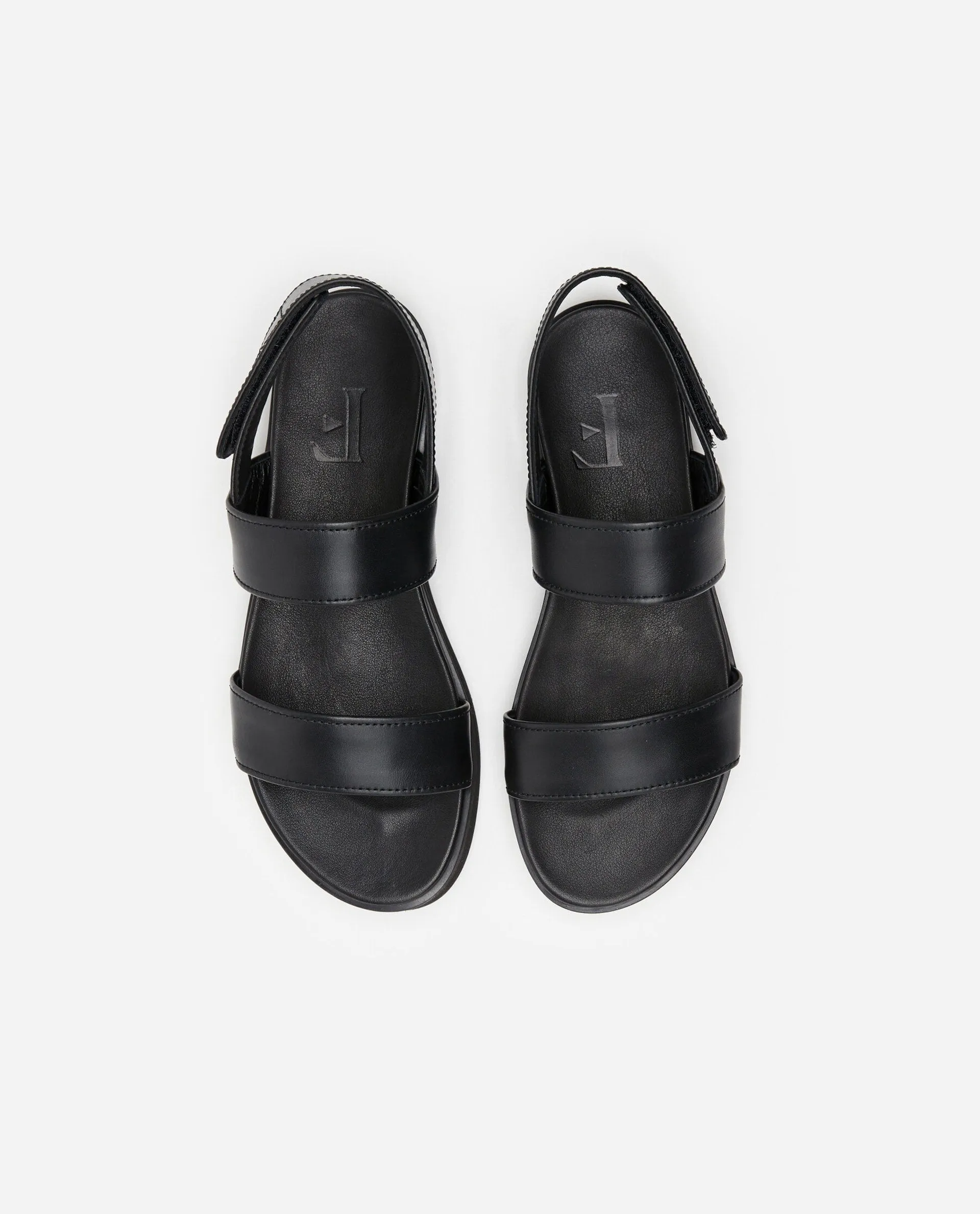 Lynn Black Leather Sandals