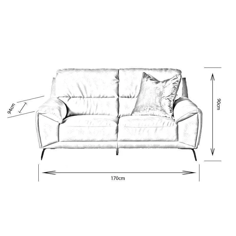 Lyon Silver 2 Seater Sofa