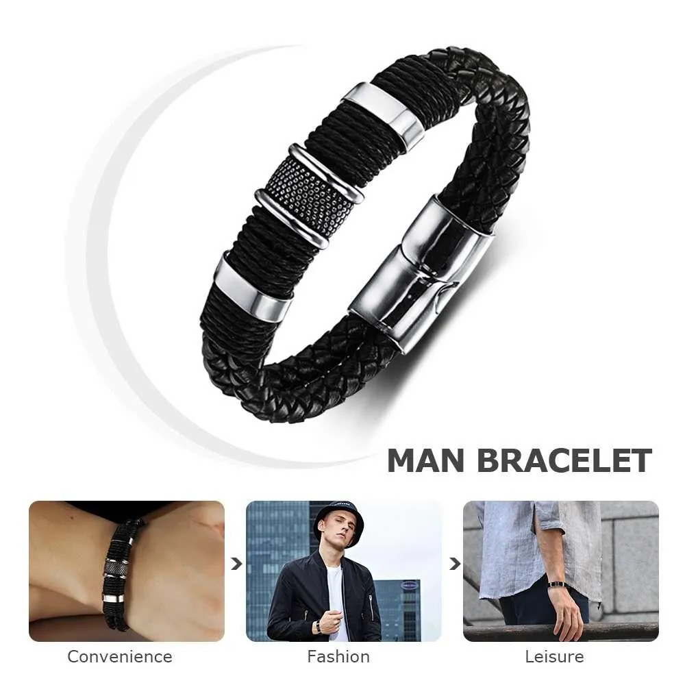 Men's Classic Leather Bracelets for Men Men's Bracelet for Everyday Wear