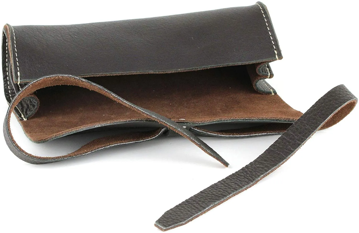 Mr. Brog Elegant Full Grain Leather Tobacco Pipe Pouch Rollup - (Small)