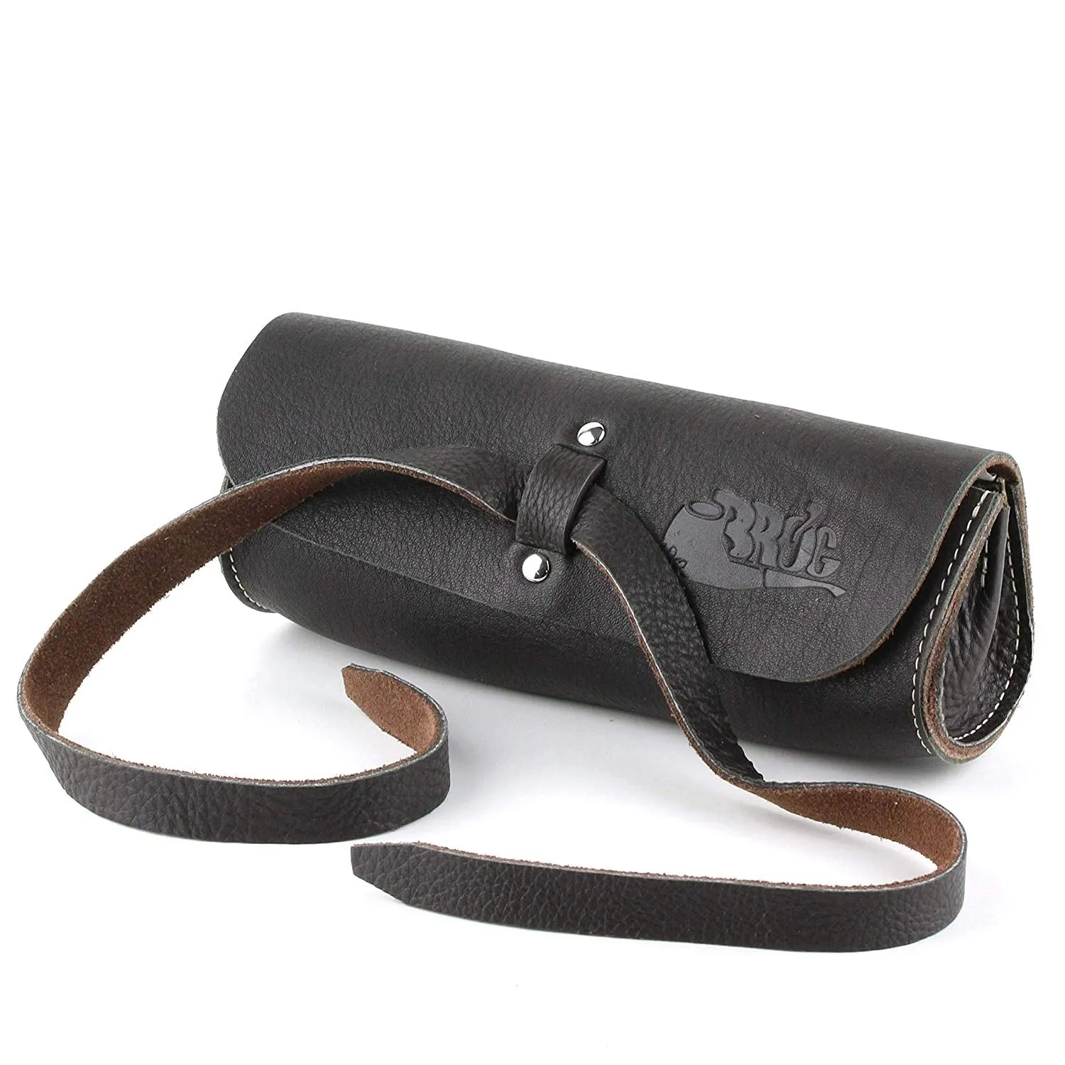 Mr. Brog Elegant Full Grain Leather Tobacco Pipe Pouch Rollup - (Small)