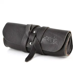 Mr. Brog Elegant Full Grain Leather Tobacco Pipe Pouch Rollup - (Small)