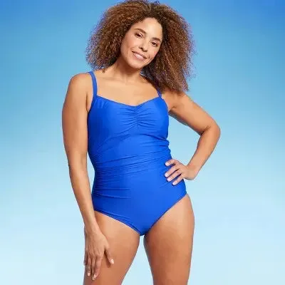 New - Lands' End Women's Tummy Control Swimsuit One Piece Swimwear UPF 50 