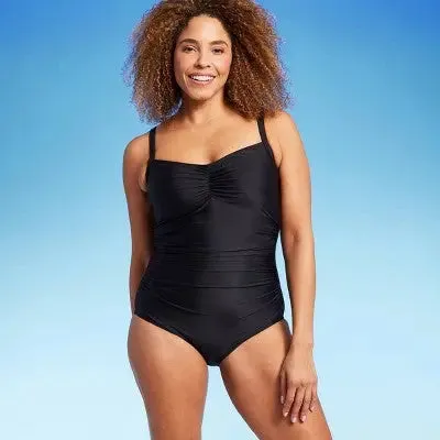 New - Lands' End Women's Tummy Control Swimsuit One Piece Swimwear UPF 50 