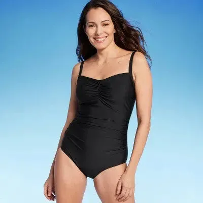 New - Lands' End Women's Tummy Control Swimsuit One Piece Swimwear UPF 50 