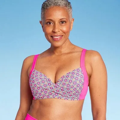 New - Lands' End Women's Twist-Front Underwire Bikini Top Protection