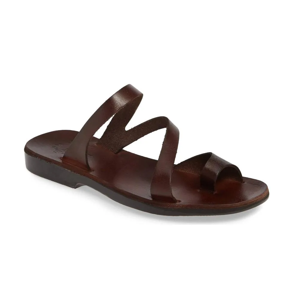 Noah - Leather Slide On Sandal | Brown