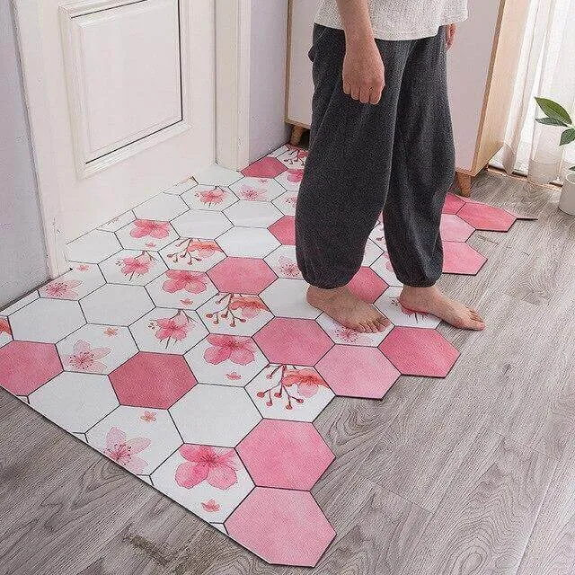 Non-Slip Dust Proof Nordic Style Hexagon Door Mat