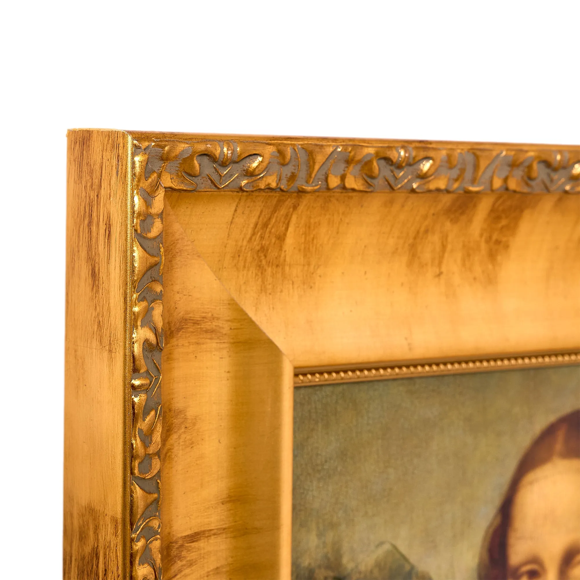 Ornate Framed Mona Lisa Canvas Print by Leonardo da Vinci 18.5" x 22.25"