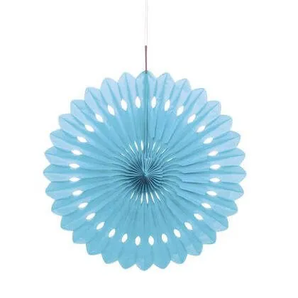 Paper Decorative Fan 16" Power Blue