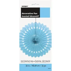 Paper Decorative Fan 16" Power Blue