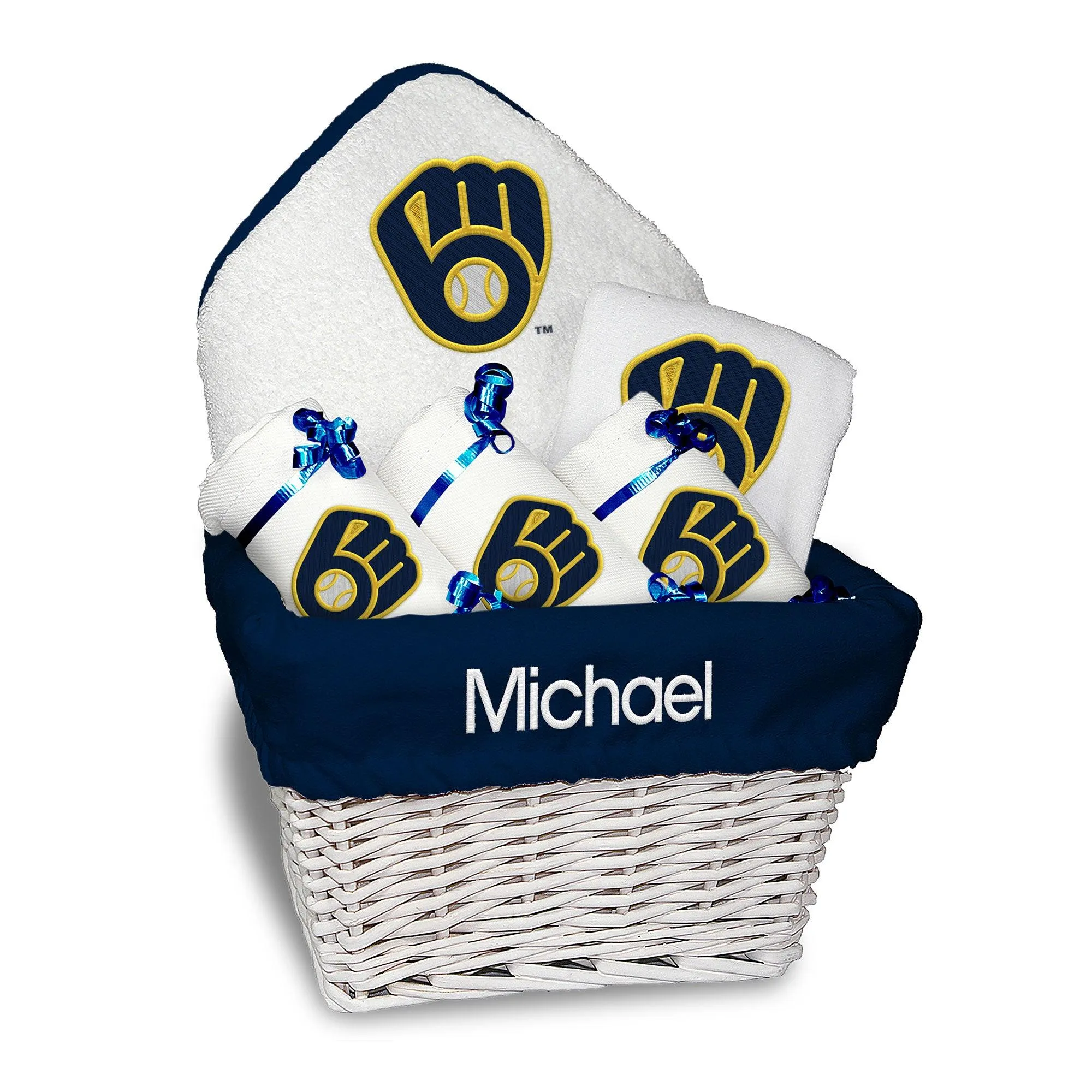 Personalized Milwaukee Brewers Medium Basket - 6 Items