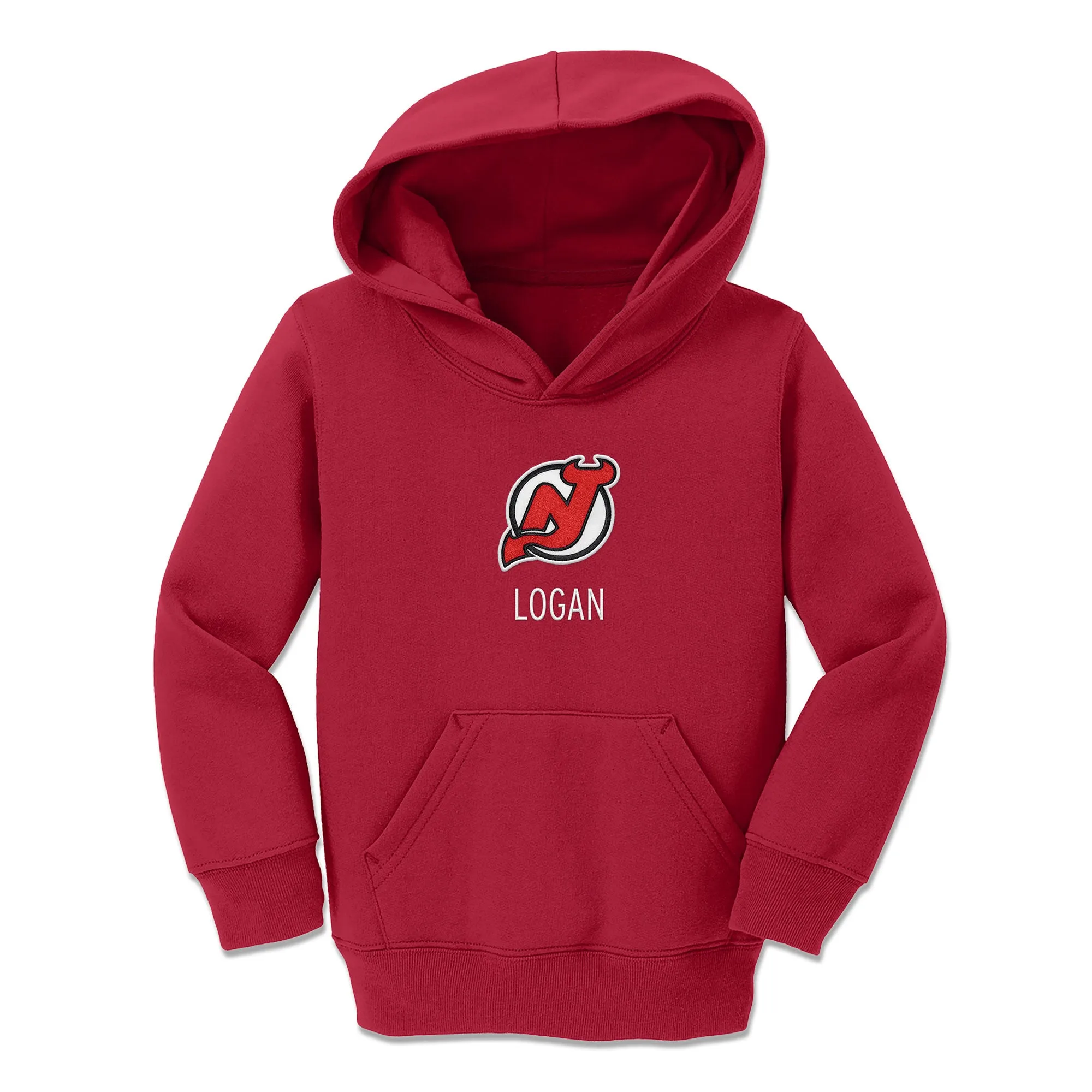 Personalized New Jersey Devils Toddler Pullover Hooded Sweatshirt