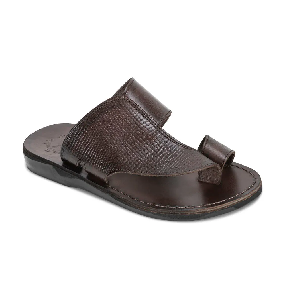 Peter LE - Leather Toe Strap Sandal | Brown Alligator