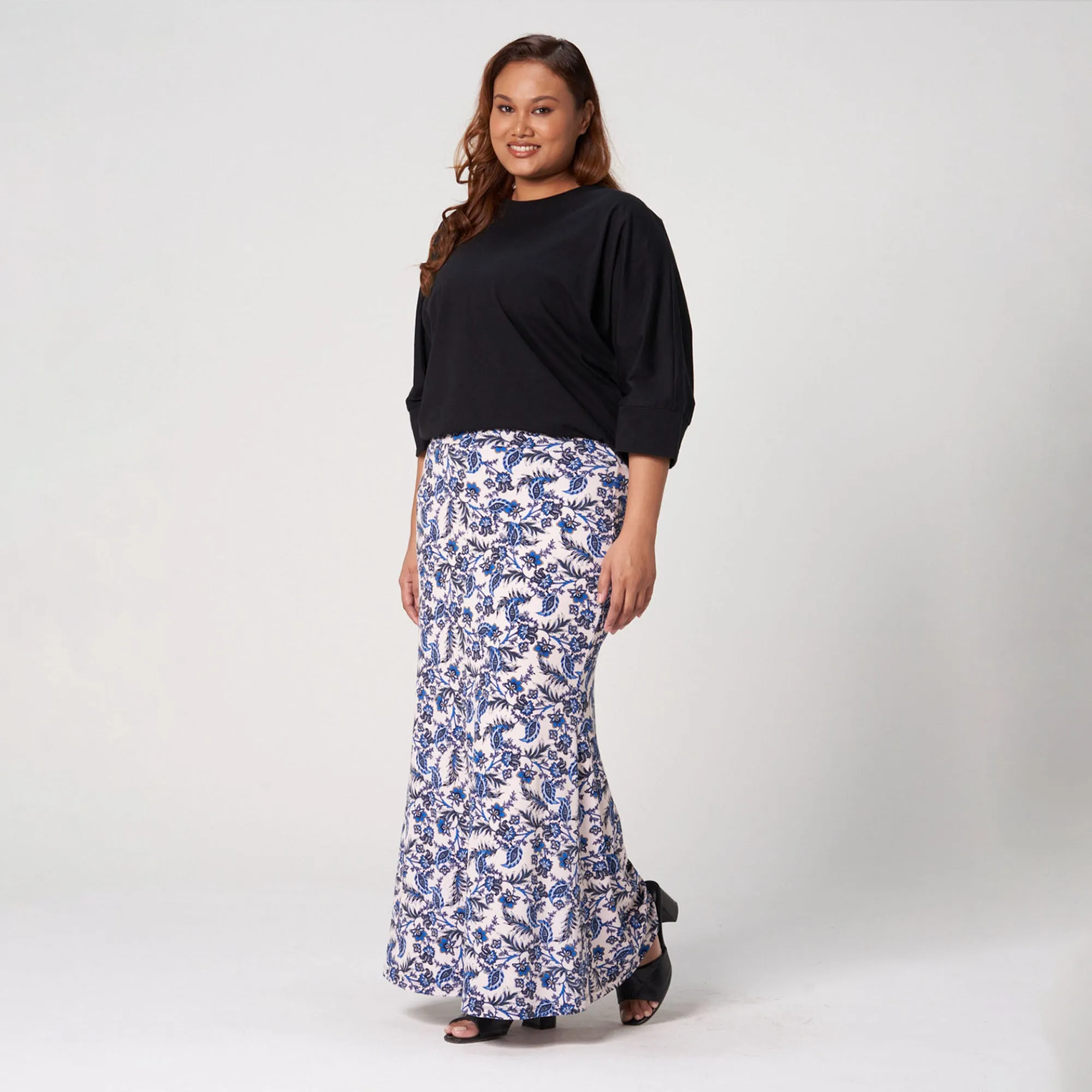 Printed Fit & Flare Skirt