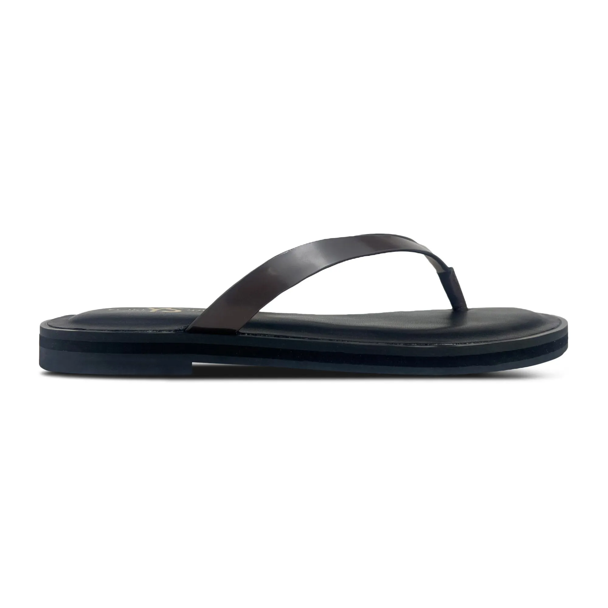 River Flip Flop in Black Leather