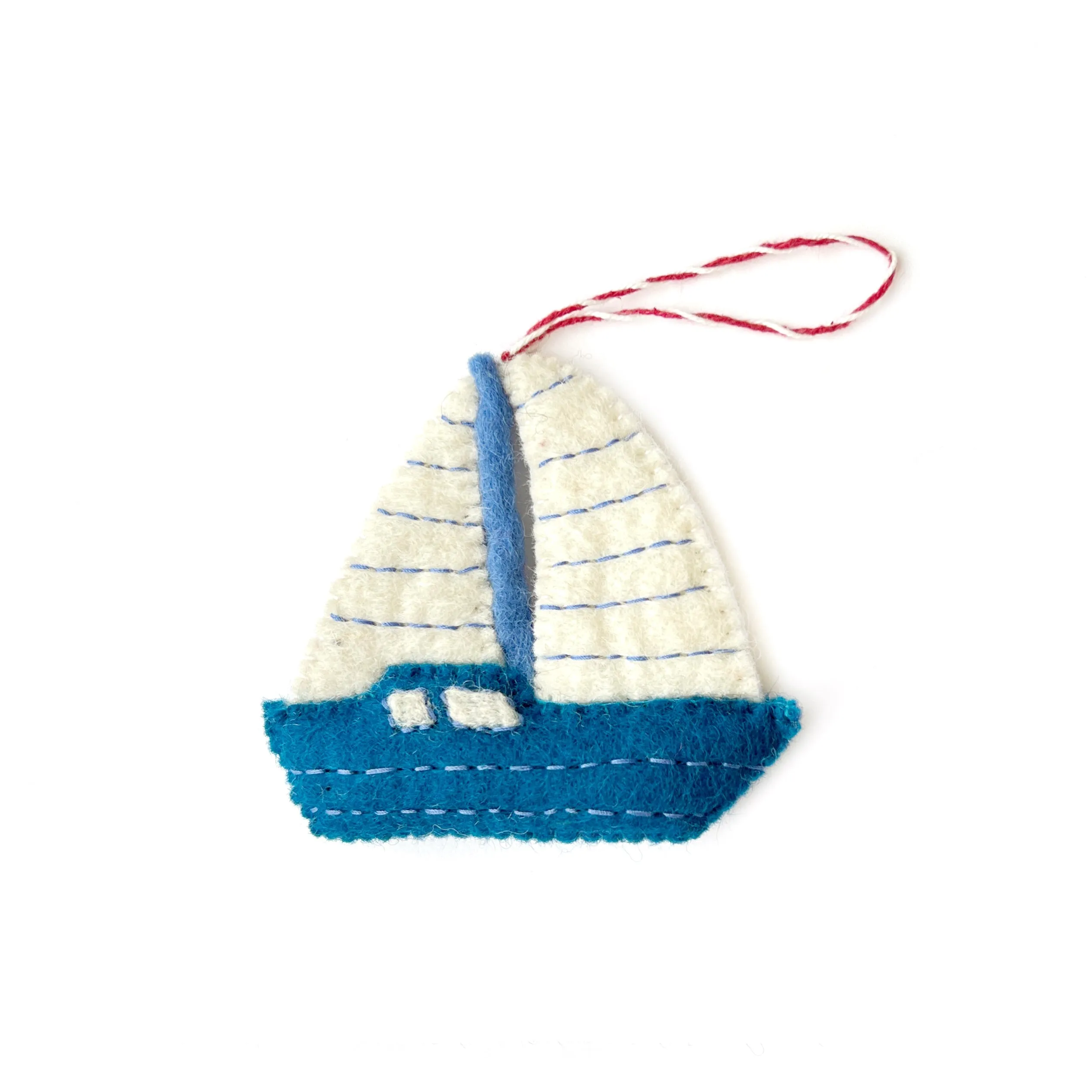 Sailboat Ornament, Felt Wool