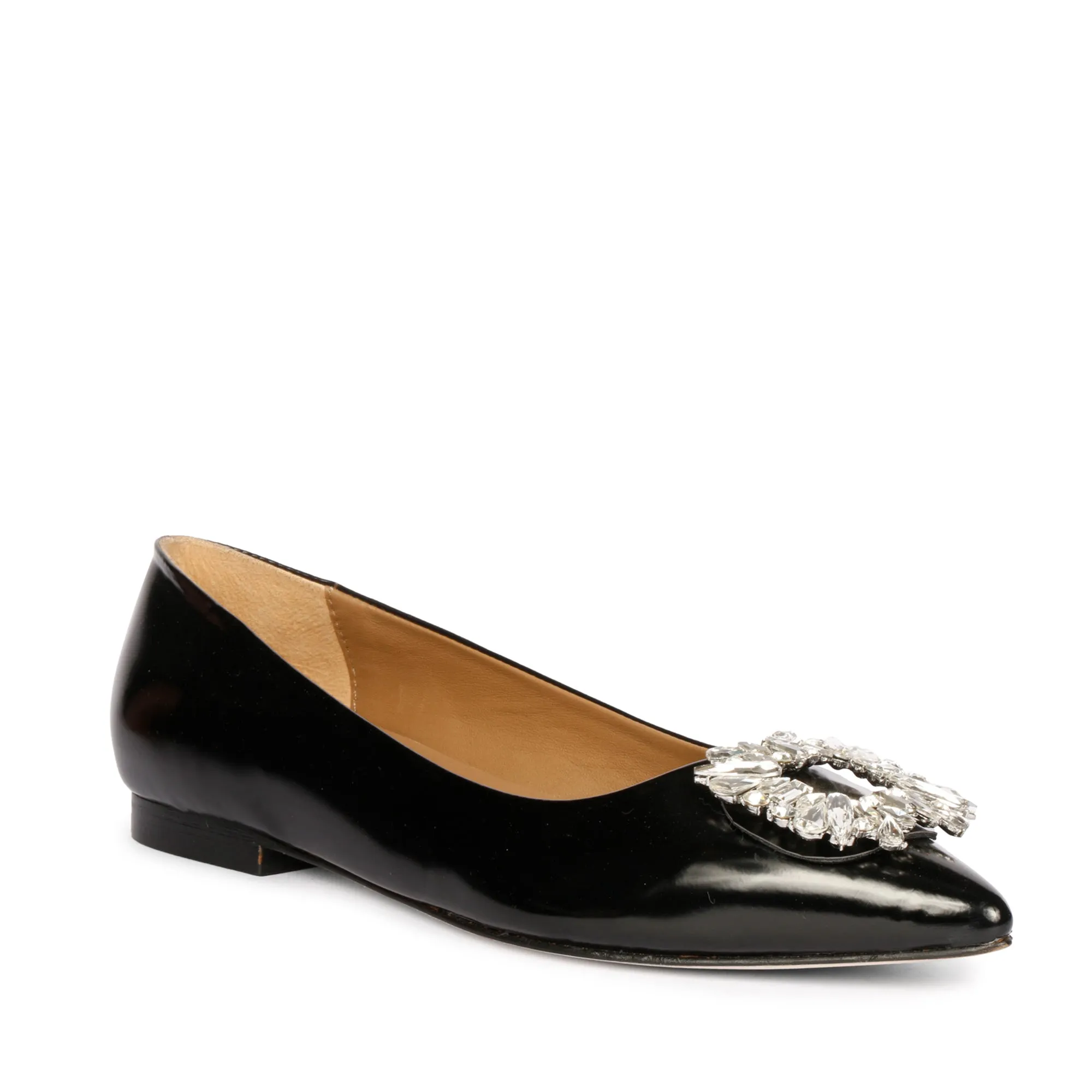 Saint Mabillia Black Leather Ballerinas