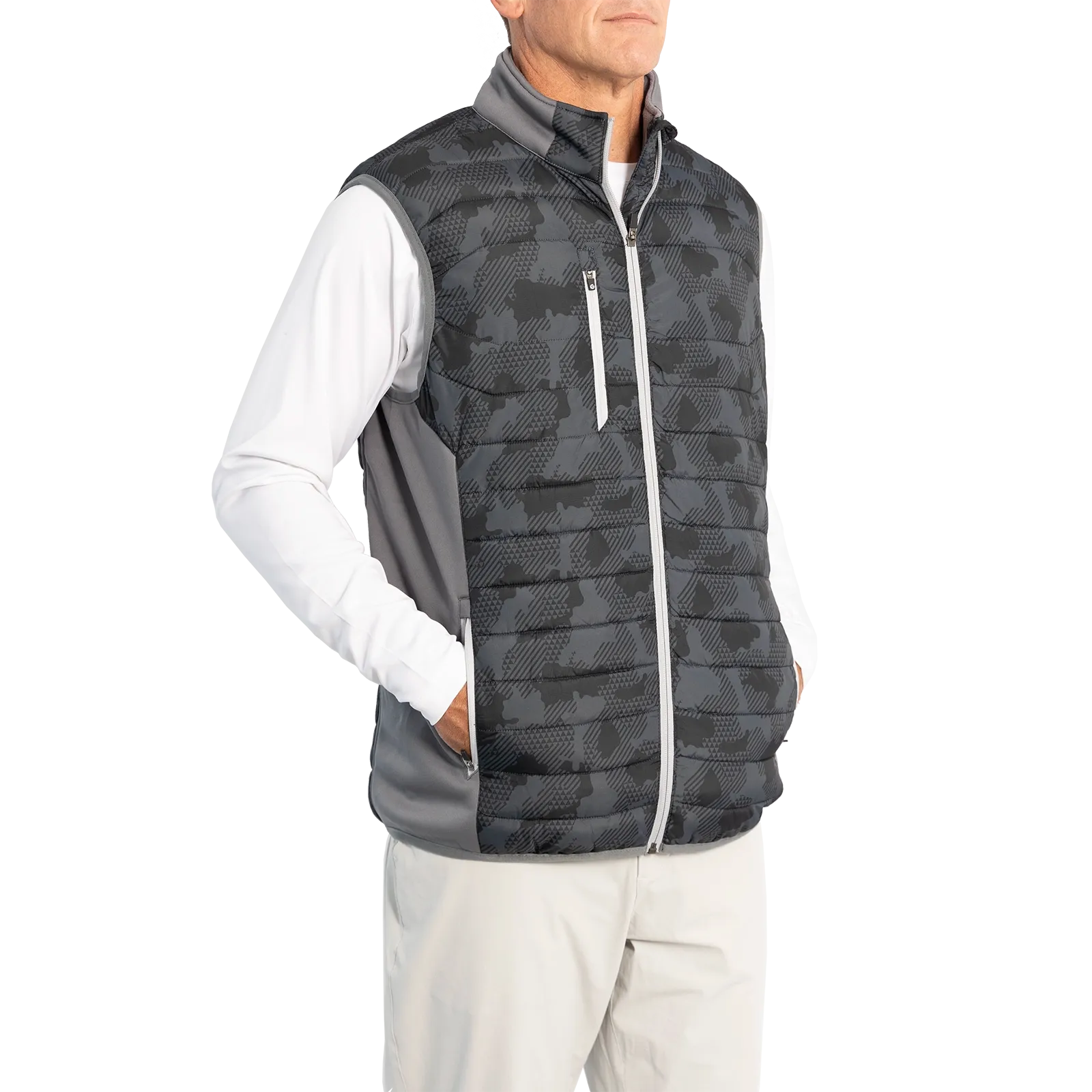 Sunderland Anton Padded Stretch Panel Performance Golf Gilet - Black Camo