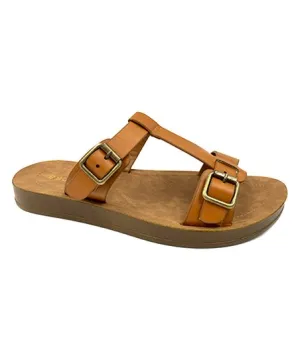 Tan Buckle-Accent Marmie Sandal - Women