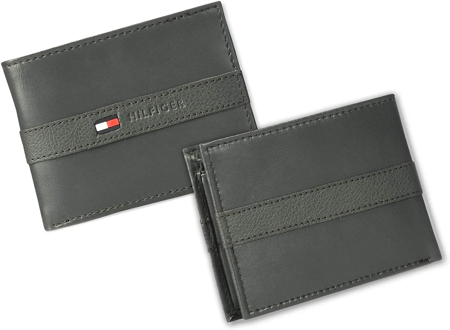 Tommy Hilfiger Men's Leather Slim Bifold Wallet with 6 Credit Card Pockets and Removable ID Window 31TL22X062