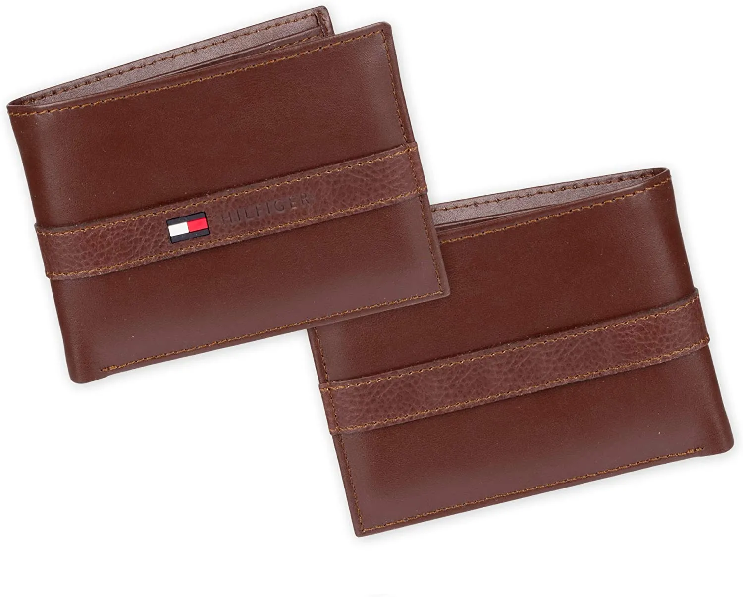 Tommy Hilfiger Men's Leather Slim Bifold Wallet with 6 Credit Card Pockets and Removable ID Window 31TL22X062