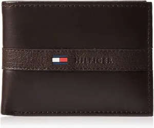 Tommy Hilfiger Men's Leather Slim Bifold Wallet with 6 Credit Card Pockets and Removable ID Window 31TL22X062