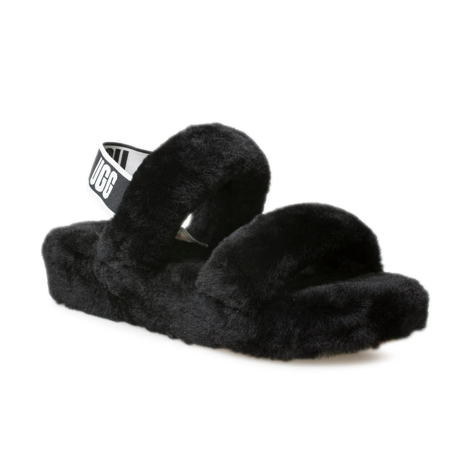 UGG Oh Yeah Slide Black Sandals - Women's