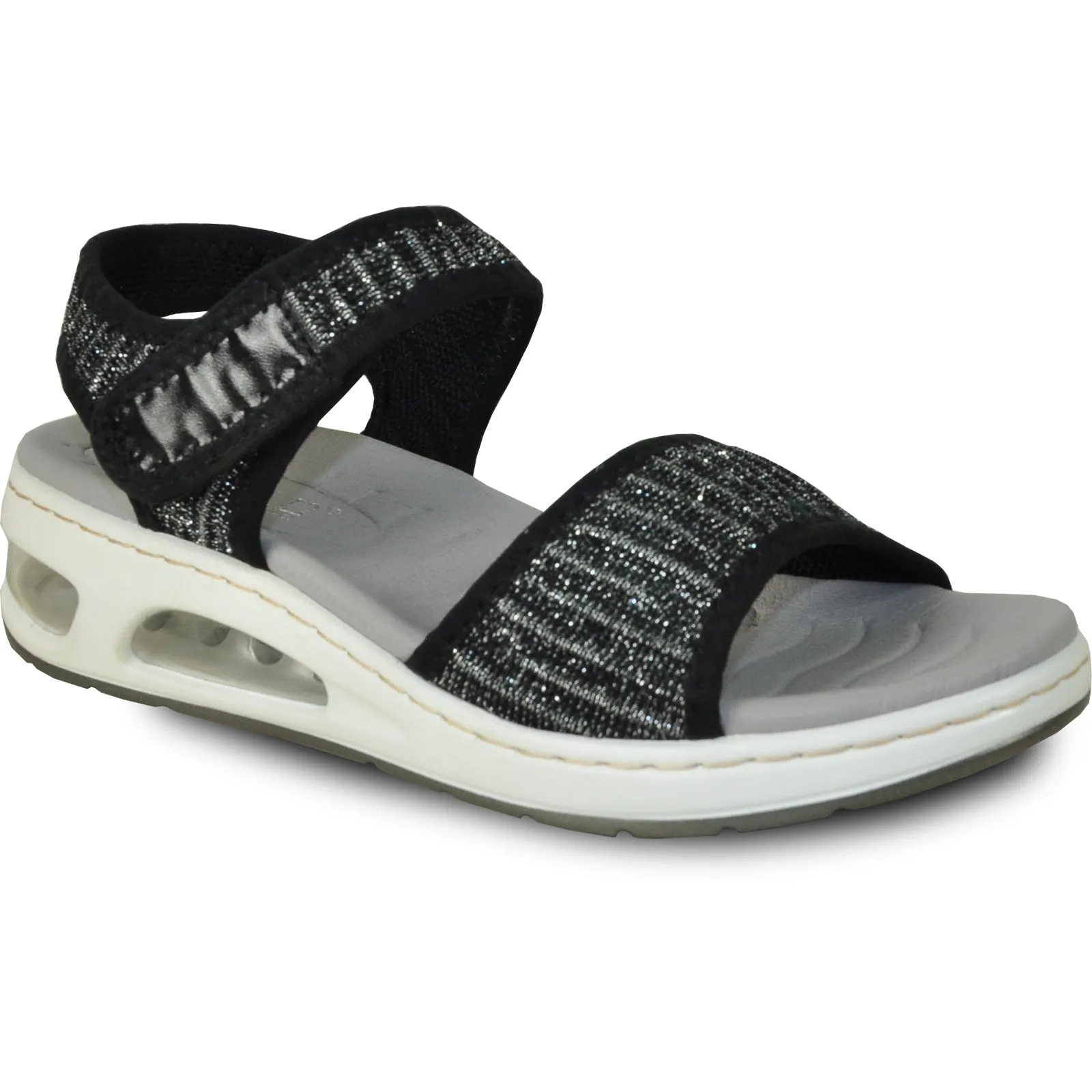 VANGELO Women Sandal ASPEN Comfort Wedge Sandal Black