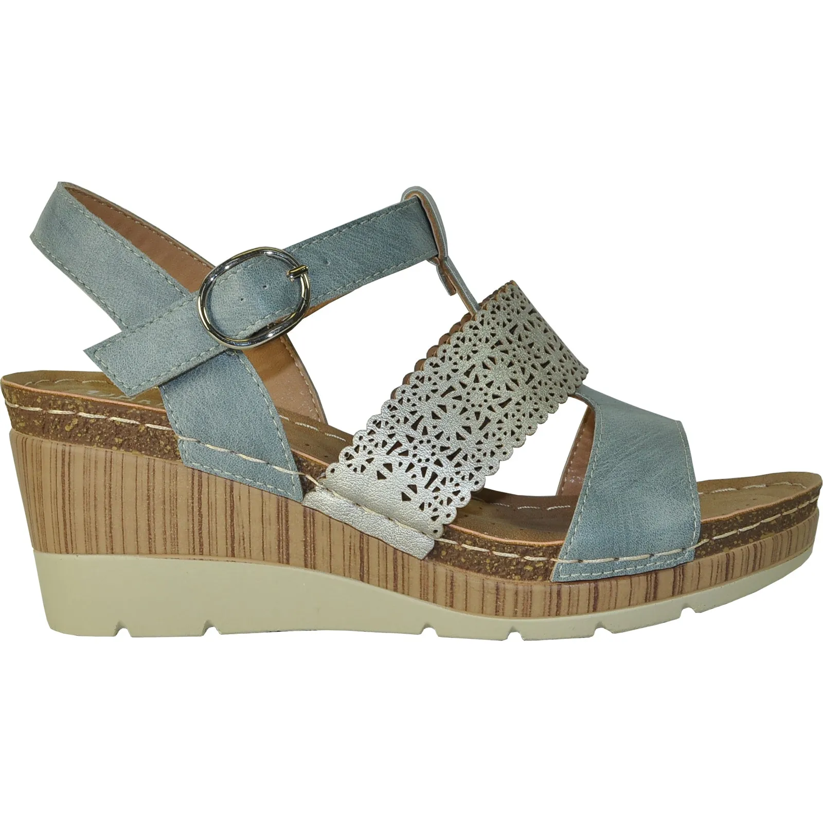 VANGELO Women Sandal FAITH Wedge Sandal Blue