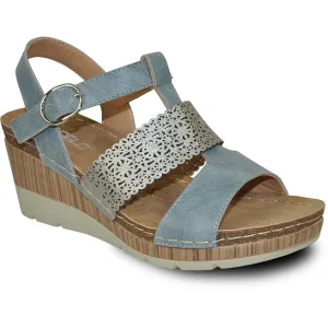 VANGELO Women Sandal FAITH Wedge Sandal Blue