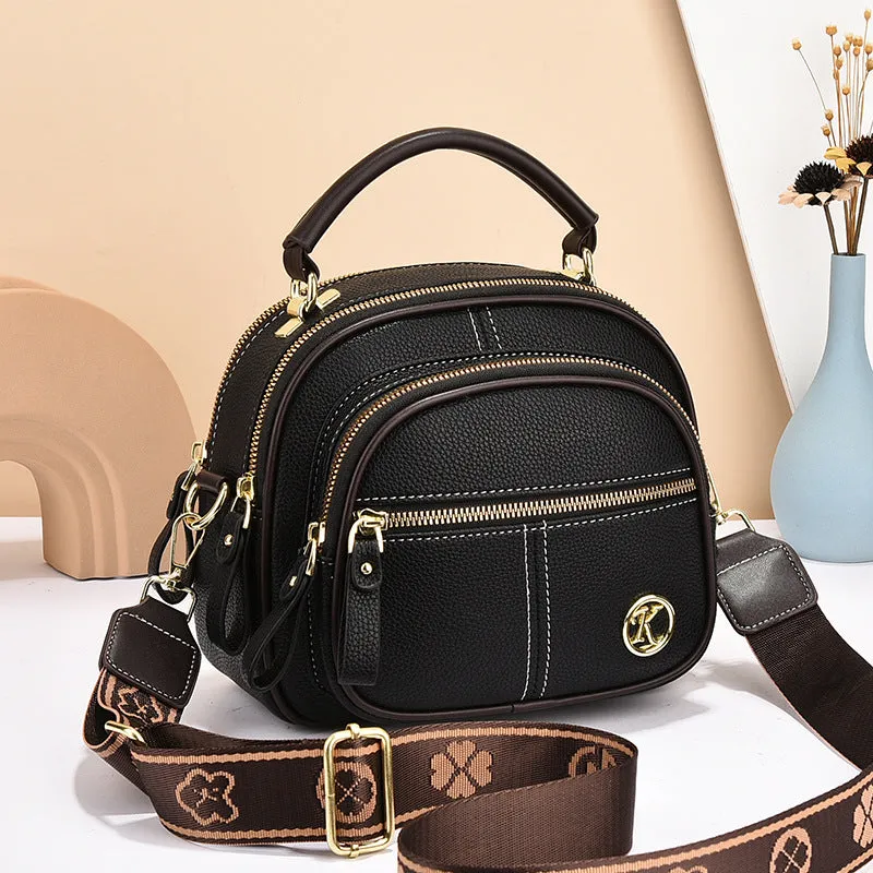 Versatile Crossbody Bag For Multi-zipper Design Shoulder Bags With Portable Fashion Handbags Small Square Bag