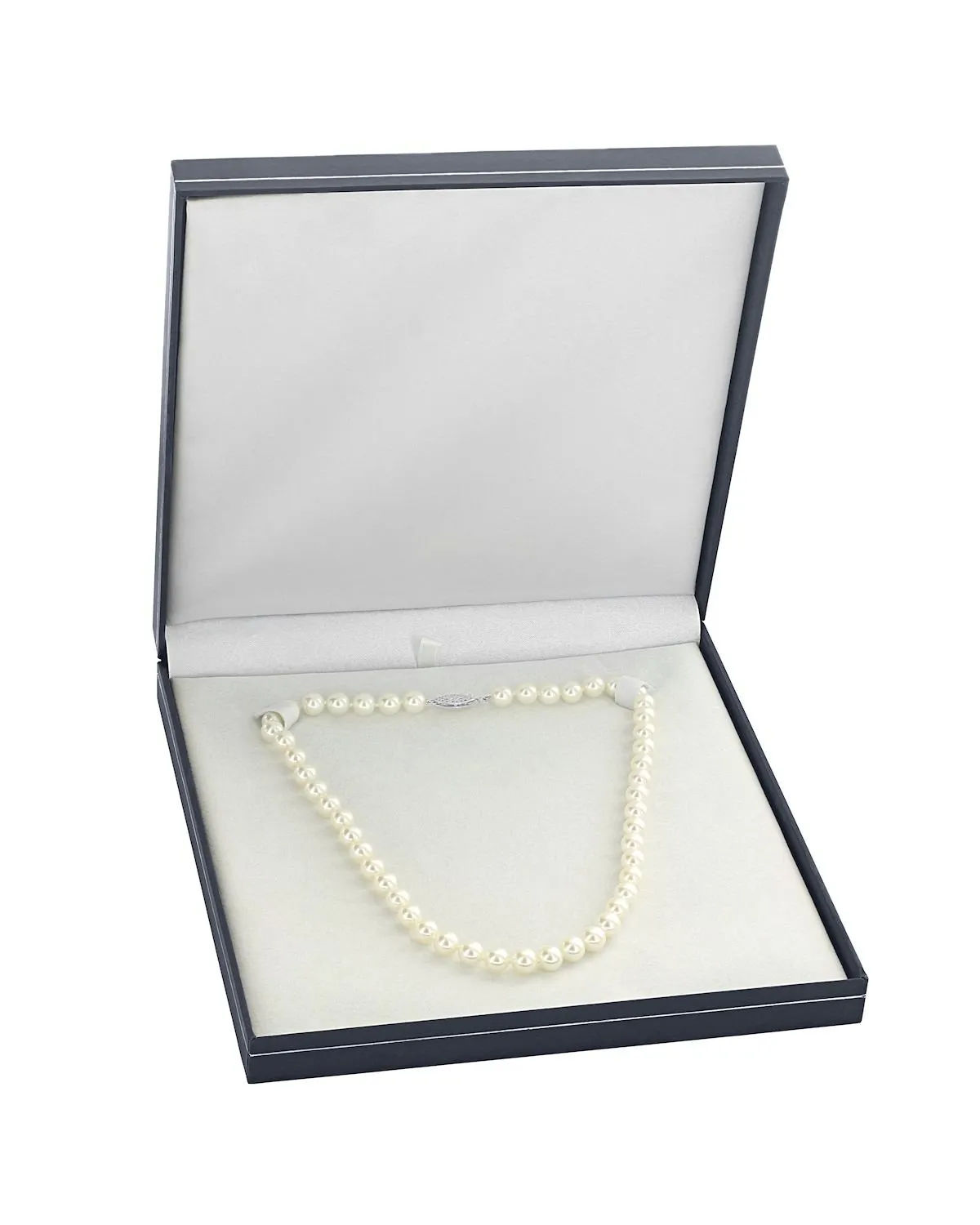 White Japanese Akoya Choker Length Pearl Necklace, 6.5-7.0mm - AAA Quality